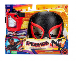 Set mini blaster + masca Spider-Man, Hasbro, Negru/Rosu