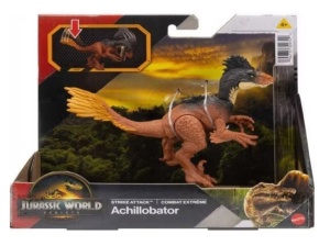 Figurină dinozaur Mattel Jurassic World Rebirth: Strike Attack - Achillobator (JGB77 / JGB78)