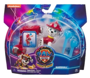 Figurina Paw Patrol The Mighty Movie - Marshall cu lansator, 5 cm