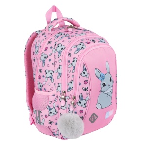 Ghiozdan Prescolari, St.Right, 3 Compartimente, Impermeabil, Cute Rabbit BP26, 39x27x17cm - Img 2