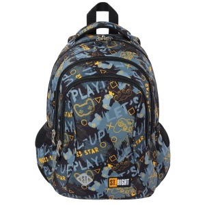 Ghiozdan Prescolari, St.Right, 3 Compartimente, Impermeabil, Orange Pad BP26, 39x27x17cm