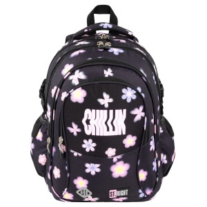Ghiozdan Scolar St.Right BP01 Flower Mood, 4 Compartimente, Ergonomic, 43x32x21cm