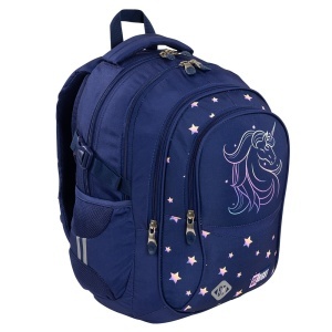 Ghiozdan Scolar St.Right BP01 Unicorn Glow, 4 Compartimente, Ergonomic, 43x32x21cm - Img 3