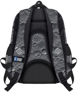 Ghiozdan Scolar St.Right BP06 - Moon View, 4 Compartimente, Ergonomic, 42x31x22cm - Img 2