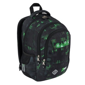 Ghiozdan, St.Right, 3 Compartimente, Impermeabil, Green Game BP77, 43x29x20cm - Img 2