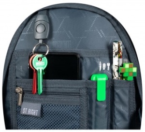 Ghiozdan St.Right, 4 Compartimente, Ergonomic, Impermeabil, Game Over BP04 43x32x20cm - Img 5