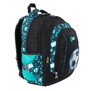 Ghiozdan St.Right, 4 Compartimente, Ergonomic, Impermeabil, Neon Football BP04 43x32x20cm - Img 2