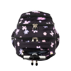 Ghiozdan tip Troler St.Right TB01, Flower Mood, Roti Silicon, Impermeabil, 44x32x25 cm - Img 6