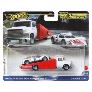 Masinute Hot Wheels Team Transport, 66 Porsche 906 Carrera 6 Carry On, 1:64