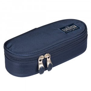 Penar Borseta Rigid, cu 1 Compartiment, Clapeta Interioara, Colectia St.Right - Navy Blue Silver PC01 23x9,5x6cm