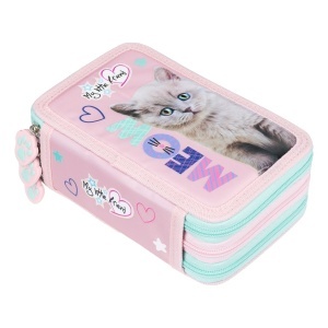 Penar cu 3 Fermoare, Echipat, St.Majewski, Fluffy Kitty PC05, 19x13x7cm