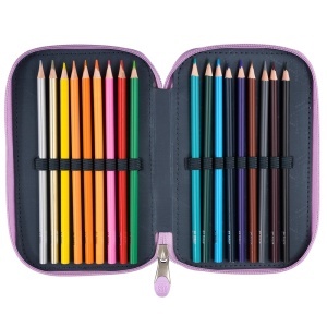 Penar Echipat cu 3 Fermoare, St.Right, Colectia - Pink Butterflies PC05, 19x13x7cm - Img 4