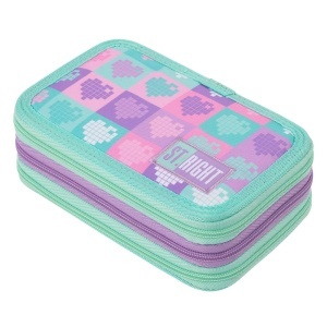 Penar Echipat cu 3 Fermoare, St.Right, PC05 Candy Hearts, 45pcs, 19x13x7cm
