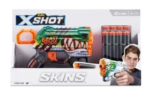 Pistol de jucarie Zuru, Shot Skins Menace, 8 cartuse, Beast Out