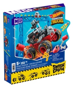Set de constructie Mega Bloks - Hot Wheels Monster Truck, Bone Shaker Crush, 151 piese 5+ani - Img 1