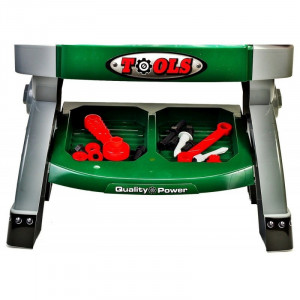Banc de Lucru, MalPlay, Gri-Verde, cu Scule si Casca, 71cm - Img 5