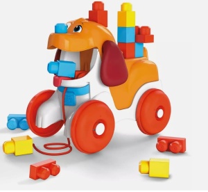 Catel de Tras cu Roti, Mega Bloks + 15 Cuburi - Img 1