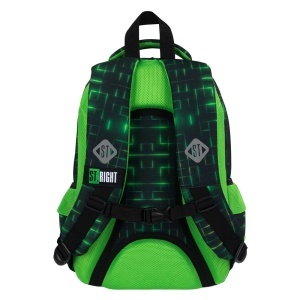 Ghiozdan Prescolari, St.Right, 3 Compartimente, Impermeabil, Neon Pad BP26, 39x27x17cm - Img 2