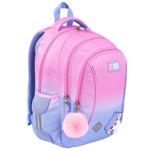 Ghiozdan Scolar Copii St.Right BP26 Blue Hamster, 3 Compartimente, Ergonomic, 20L, 39x27x17 cm - Img 2