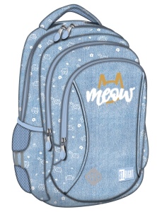 Ghiozdan Scolar Copii St.Right BP26 Meow Mood, 3 Compartimente, Ergonomic, 20L, 39x27x17 cm
