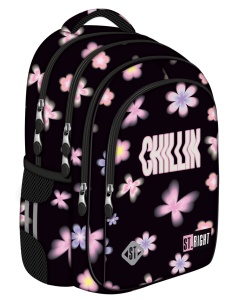 Ghiozdan Scolar Copii St.Right, BP58 Flower Mood, 4 Compartimente, Ergonomic, 22L, 40x28x18cm