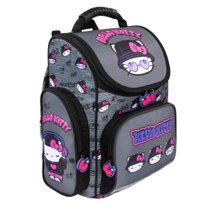Ghiozdan Scolar Rigid St.Majewski - Hello Kitty Grey, Ergonomic, Ventilatie