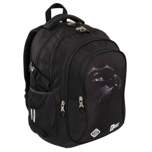 Ghiozdan Scolar St.Right BP01 Black Cat, 4 Compartimente, Ergonomic, 43x32x21cm - Img 3