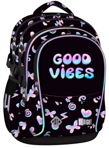 Ghiozdan Scolar St.Right BP01 Holo-Ballons, 4 Compartimente, Ergonomic, 43x32x21cm