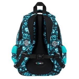 Ghiozdan St.Right, 4 Compartimente, Ergonomic, Impermeabil, Neon Football BP04 43x32x20cm - Img 3