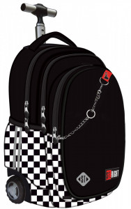 Ghiozdan Tip Troler, St.Right, Roti de Silicon, Impermeabil, Colectia K-Pop Chain, TB01, 44x32x25cm - Img 1