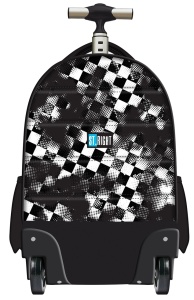 Ghiozdan tip Troler St.Right TB01, Race Check, Roti Silicon, Impermeabil, 44x32x25 cm - Img 2
