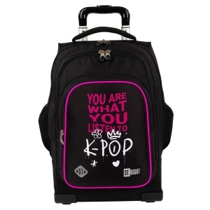 Ghiozdan tip Troler St.Right, TB03 cu Protectie - K-Pop Rhythm, Maner Dublu, 49x31X20cm