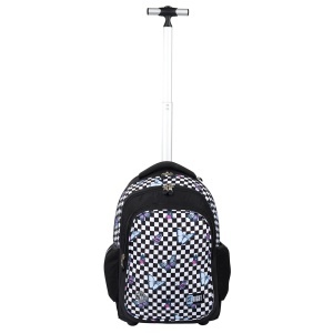 Ghiozdan Troler, St.Right, Roti Silicon, Impermeabil, Chessboard Butterflies TB01, 44x32x25cm - Img 3