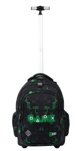 Ghiozdan Troler, St.Right, Roti Silicon, Impermeabil, Green Game TB01, 44x32x25cm - Img 3