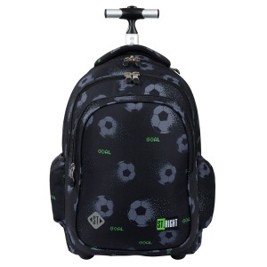 Ghiozdan Troler, St.Right, Roti Silicon, Impermeabil, Pixel Balls TB01, 44x32x25cm