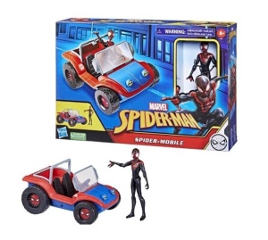 Masinuta Hasbro, cu Figurina Marvel Spider-Man, Spider-Mobile, 4 ani+
