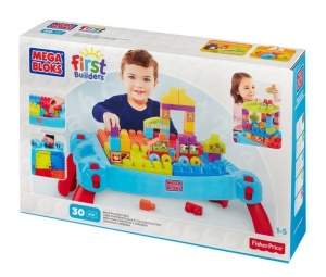 Masuta Mega Bloks, Mattel, First Builders, Fisher Price cu 30 piese, 1-5ani