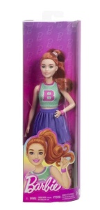 Papusa Barbie Fashion, Mattel, Rochie roz cu Floare