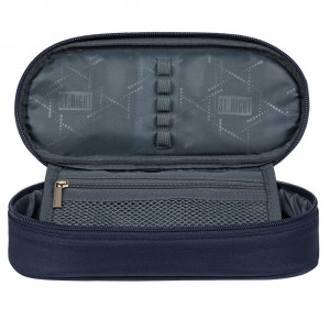 Penar Borseta Rigid, cu 1 Compartiment, Clapeta Interioara, Colectia St.Right - Navy Blue Silver PC01 23x9,5x6cm - Img 2