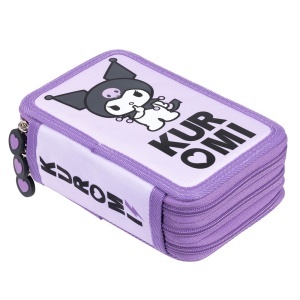 Penar cu 3 Fermoare, Echipat, St.Majewski, Kuromi Violet PC05, 19x13x7cm