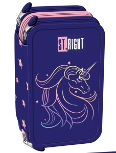 Penar Echipat cu 3 Fermoare, St.Right PC05 Unicorn Glow, 19x13x7cm