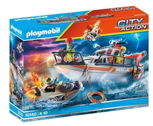 Playmobil City Action - Ambarcatiune de salvare cu personal 70140, 95 piese, 4-10ani