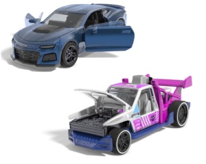Set 2 masinute metalice Hot Wheels Pull Back- Camaro Zl1 2022 si Lolux 1:43 - Img 2