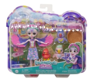 Set de joaca Enchantimals - City Tails Main Street, Familia Filiei Finch