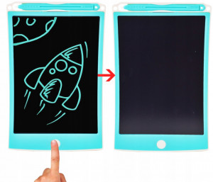 Tableta Digitala LCD, pentru Desenat cu Stergere, 8.5 inch Alb/Turqoaz - Img 1