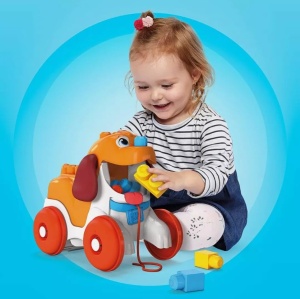 Catel de Tras cu Roti, Mega Bloks + 15 Cuburi - Img 2