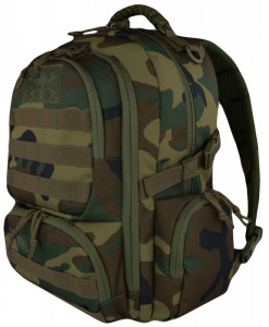Ghiozdan 4 Compartimente, St.Majewski, Impermeabil, Gama St.Right - Military Woodland Camo, Format BP36 46x30x20cm - Img 3