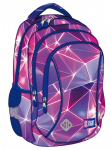Ghiozdan Prescolari, 3 Compartimente, Ergonomic, Impermeabil, Elemente Reflectorizante, Colectia St.Right - Neon Party BP26, 39x27x17cm - Img 1