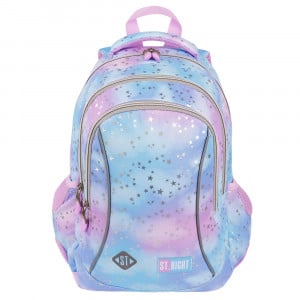 Ghiozdan Prescolari, St.Right, 3 Compartimente, Ergonomic, Impermeabil, Pastel Stars BP26, 39x27x17cm - Img 1