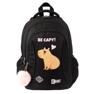 Ghiozdan Scolar Copii St.Right BP26 Be Capy, 3 Compartimente, Ergonomic, 20L, 39x27x17 cm